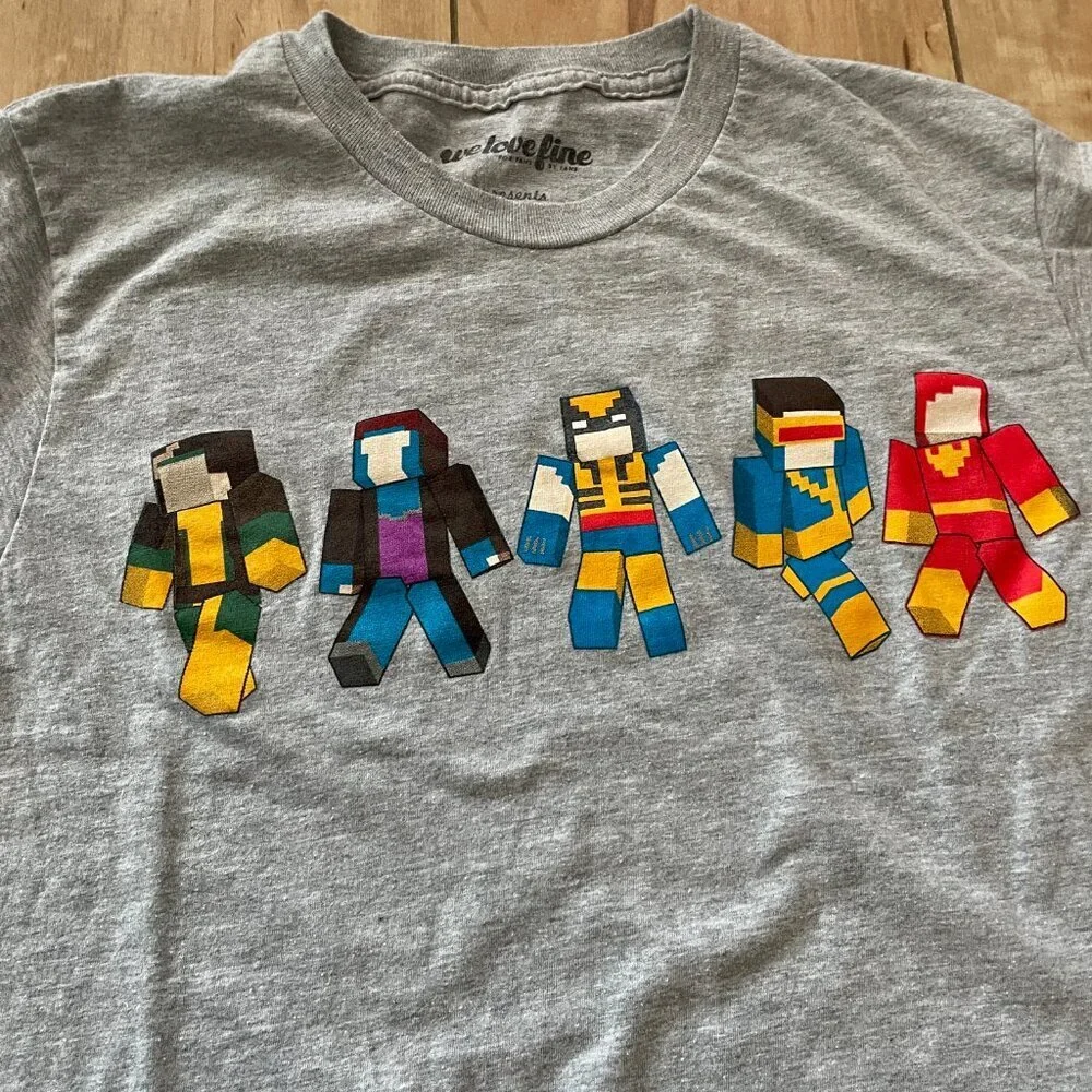 Marvel X-Men Lego Figures Gray Graphic tee‎ Shirt Men’s Size Medium